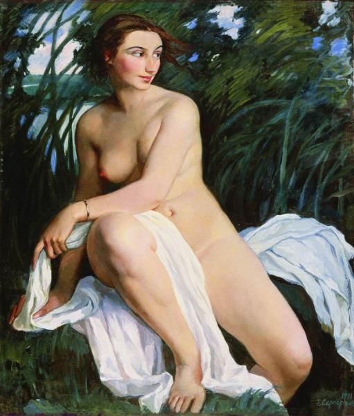 Bather by Zinaida Evgenievna Serebriakova Oil Painting Reproductions