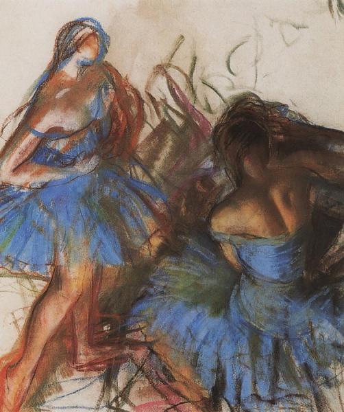 Blue Ballerinas by Zinaida Evgenievna Serebriakova