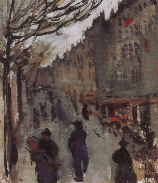 Boulevard In Paris by Zinaida Evgenievna Serebriakova