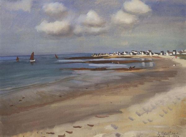 Brittany. Lesсonil by Zinaida Evgenievna Serebriakova Oil Painting Reproductions