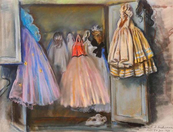 Closet Of Ballerina Irina Baranova by Zinaida Evgenievna Serebriakova Oil Painting Reproductions