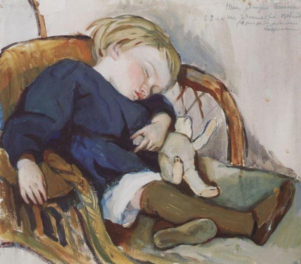 Eugene Serebriakov Sleeping by Zinaida Evgenievna Serebriakova