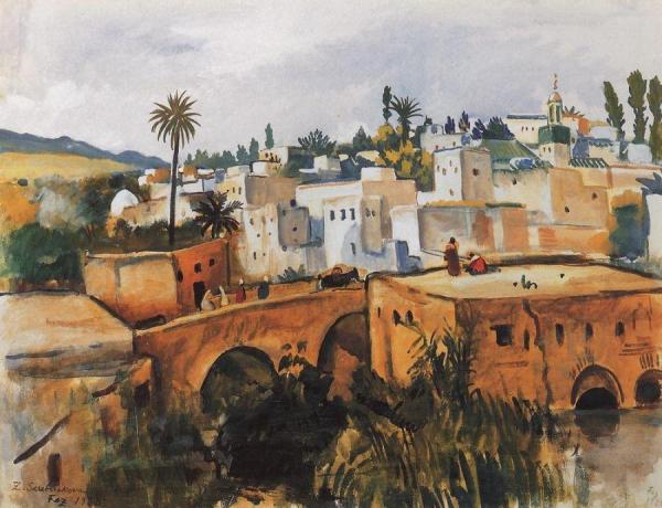 Fes. Morocco by Zinaida Evgenievna Serebriakova Oil Painting Reproductions