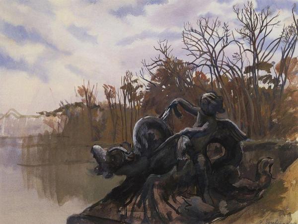 Fountain In The Park Of Versailles by Zinaida Evgenievna Serebriakova
