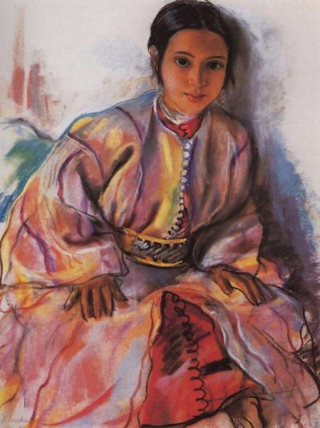 Girl In Pink by Zinaida Evgenievna Serebriakova