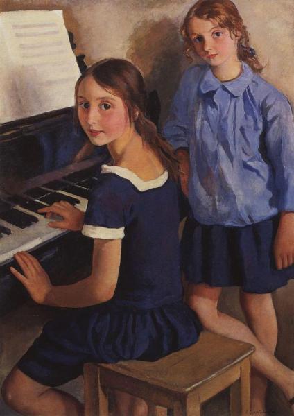 Zinaida Evgenievna Serebriakova Girls At The Piano