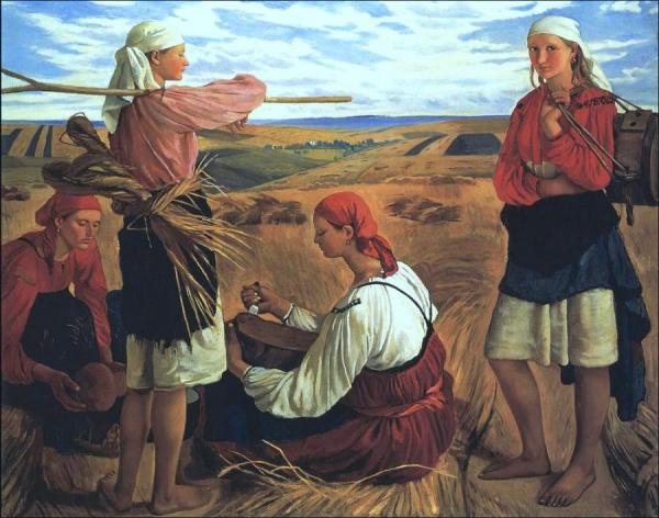 Harvesting by Zinaida Evgenievna Serebriakova Oil Painting Reproductions