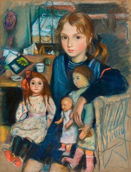 Katya With Dolls by Zinaida Evgenievna Serebriakova
