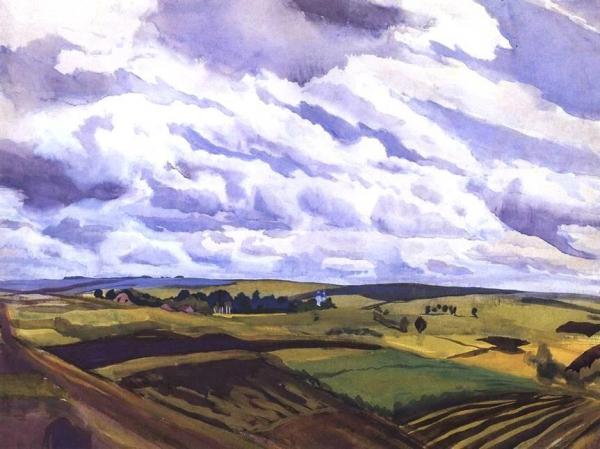 Landscape. Village Neskuchnoye by Zinaida Evgenievna Serebriakova