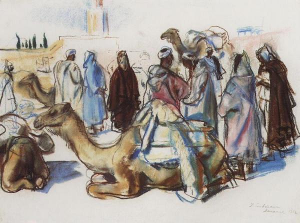 Market With Camels. Marrakesh by Zinaida Evgenievna Serebriakova