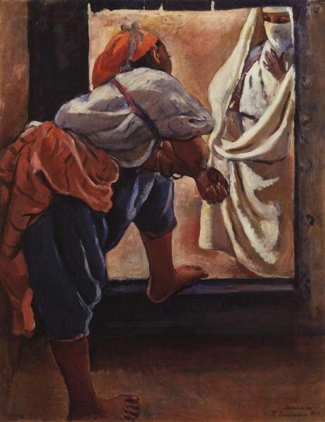 Morocco. Figures In The Doorway by Zinaida Evgenievna Serebriakova