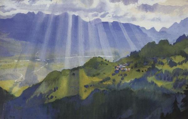 Mountain Landscape. Switzerland by Zinaida Evgenievna Serebriakova Oil Painting Reproductions