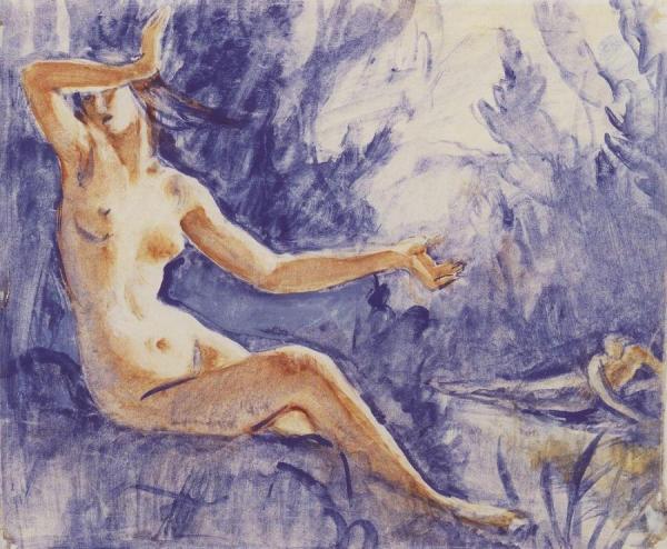 Narcissus And Nymph Echo. Study by Zinaida Evgenievna Serebriakova