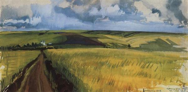 Neskuchnoye. Fields by Zinaida Evgenievna Serebriakova Oil Painting Reproductions