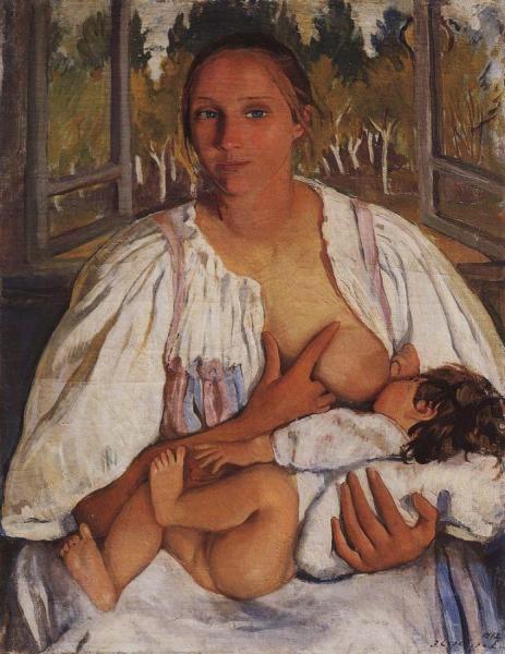Nurse With Baby by Zinaida Evgenievna Serebriakova Oil Painting Reproductions