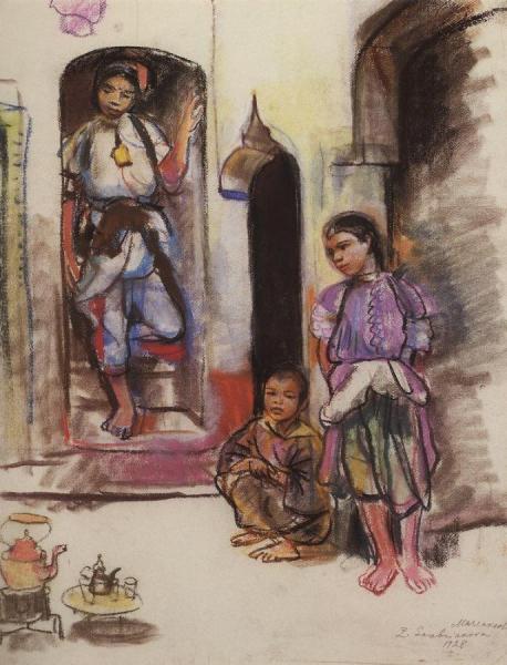 Patio by Zinaida Evgenievna Serebriakova Oil Painting Reproductions