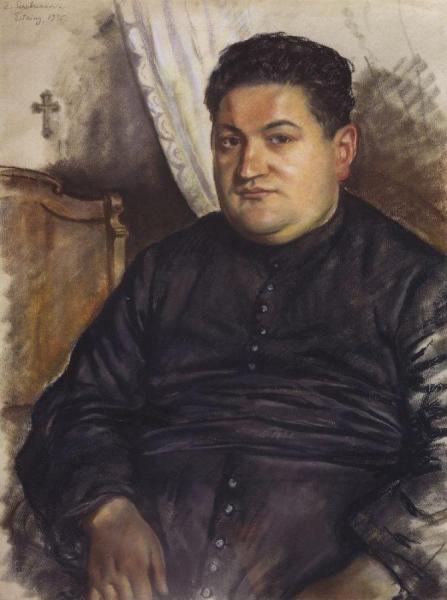 Portrait Of Abbot Esten by Zinaida Evgenievna Serebriakova Oil Painting Reproductions