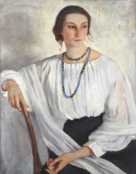 Portrait Of E.e. Zelenkova Nee Lancere by Zinaida Evgenievna Serebriakova