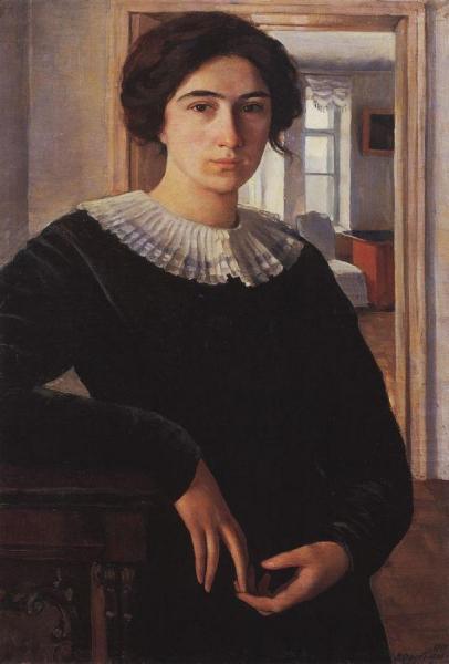 Portrait Of E.k. Lancere by Zinaida Evgenievna Serebriakova