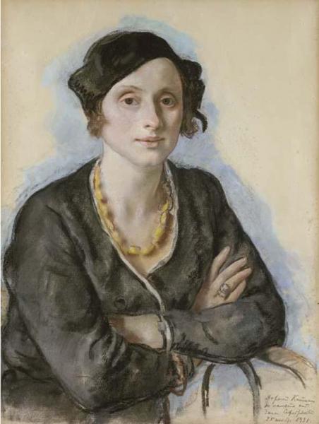 Portrait Of Ekaterina Cavos Hunter, The Artist's Cousin by Zinaida Evgenievna Serebriakova Oil Painting Reproductions