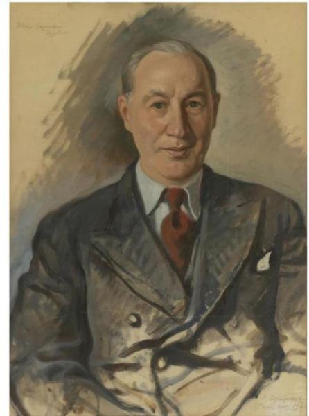 Portrait Of Jewish Philanthropist Igor S. Hurwitz by Zinaida Evgenievna Serebriakova