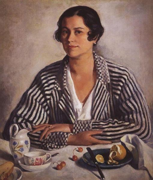 Portrait Of M. A. Troinitskaya by Zinaida Evgenievna Serebriakova