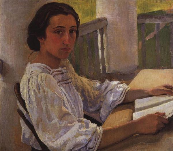 Portrait Of M. E. Solntseva, The Artist's Sister by Zinaida Evgenievna Serebriakova