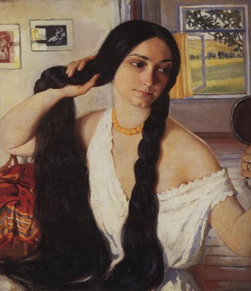 Portrait Of Olga Lancere by Zinaida Evgenievna Serebriakova