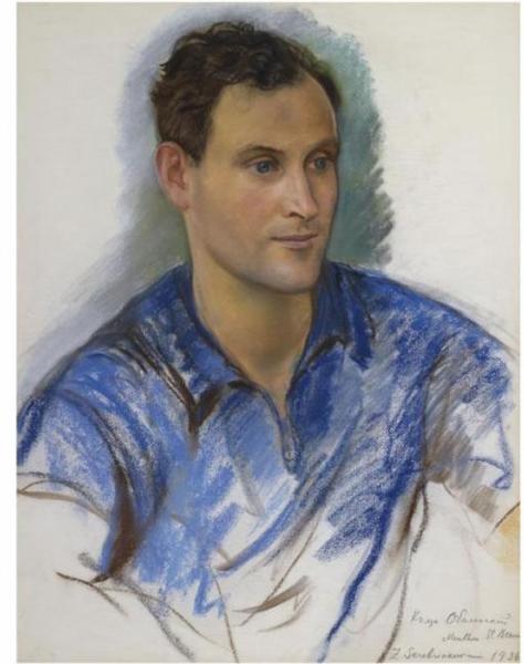 Portrait Of Prince Vsevolod Obolensky by Zinaida Evgenievna Serebriakova Oil Painting Reproductions