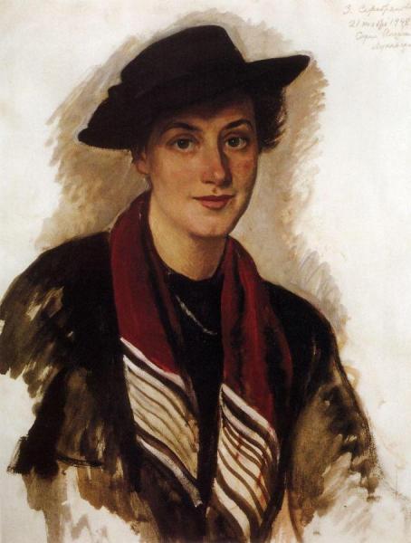 Portrait Of S.a. Lukomskaya by Zinaida Evgenievna Serebriakova