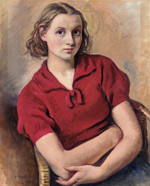 Portrait Of The Artist's Daughter Katya by Zinaida Evgenievna Serebriakova