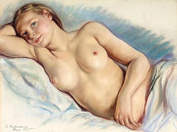 Reclining Nude by Zinaida Evgenievna Serebriakova