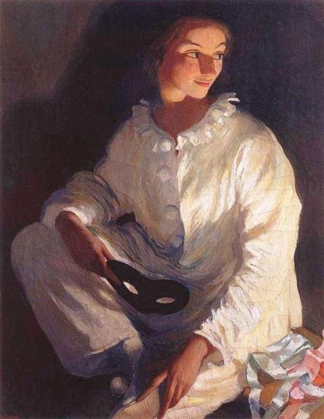 Self Portrait As Pierrot by Zinaida Evgenievna Serebriakova