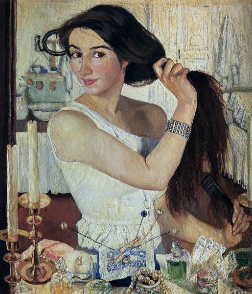 Self Portrait. At The Toilette by Zinaida Evgenievna Serebriakova Oil Painting Reproductions