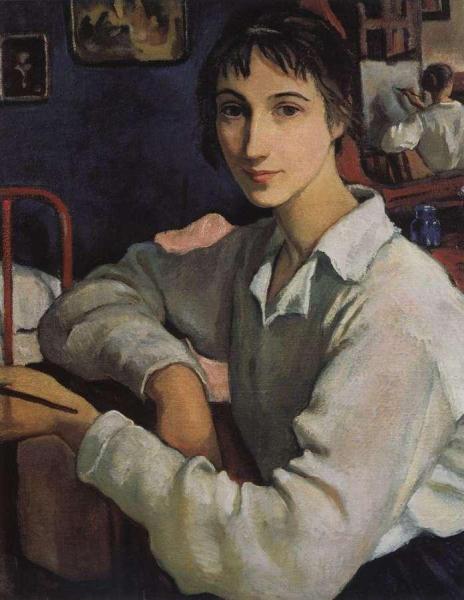 Self Portrait In A White Blouse by Zinaida Evgenievna Serebriakova