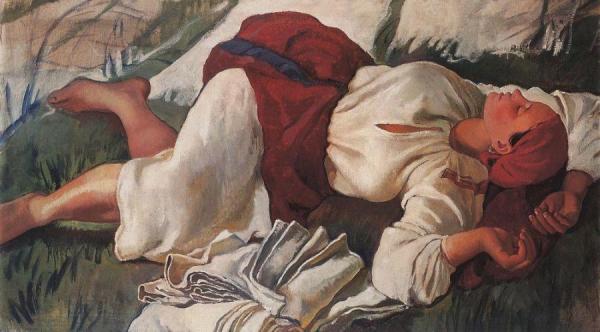 Sleeping Peasant by Zinaida Evgenievna Serebriakova