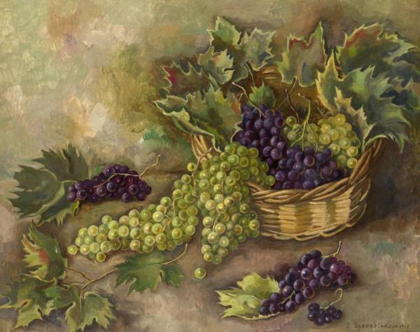 Still Life With Grapes by Zinaida Evgenievna Serebriakova Oil Painting Reproductions