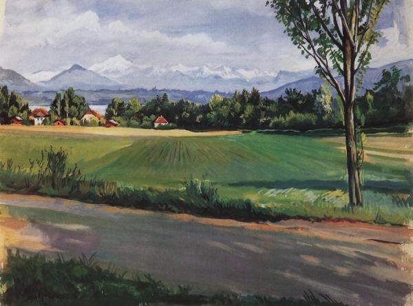Swiss Landscape Near Geneva by Zinaida Evgenievna Serebriakova