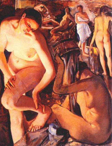 The Bathhouse by Zinaida Evgenievna Serebriakova Oil Painting Reproductions