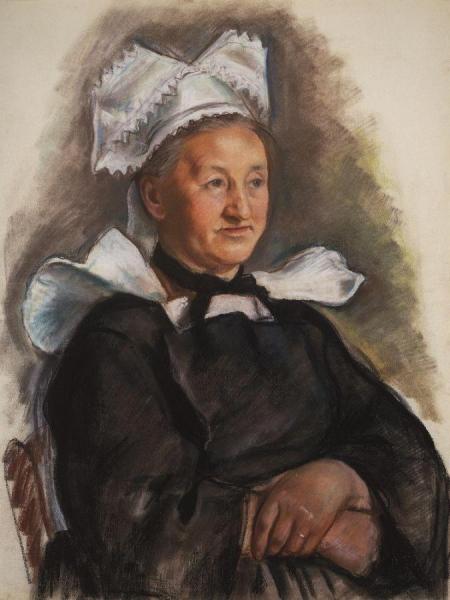 The Old Lady In A Bonnet. Brittany by Zinaida Evgenievna Serebriakova